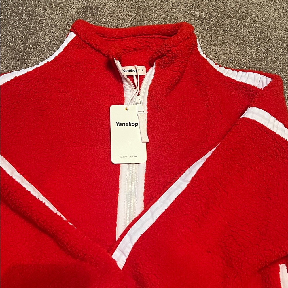 Red Teddy Jacket for Women - Picture 3 of 6